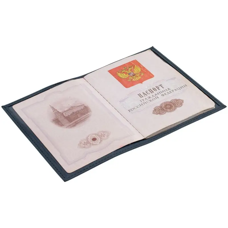 Обложка для паспорта Nubuk, синяя Обложка для паспорта Nubuk, синяя