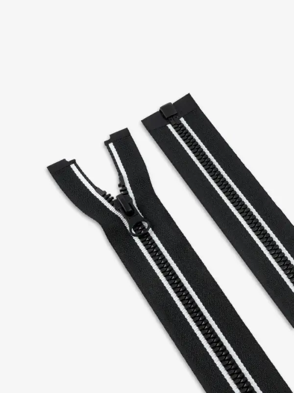 Молния &laquo;Трактор&raquo;, №5, разъёмная, замок автомат, 80 см, чёрная, белая