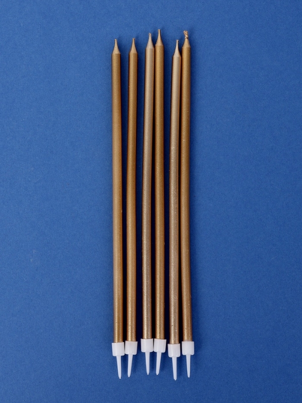 Свечи в торт Свечи в торт "Высокий Ройс", 6 шт, шампань