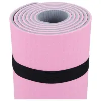 Коврик для фитнеса и йоги ONLYTOP, 183&times;61&times;0.6 см, цвет серый/розовый