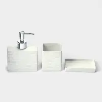 Набор для ванной SAVANNA &laquo;Камень&raquo;, 3 предмета, дозатор для мыла, стакан, мыльница