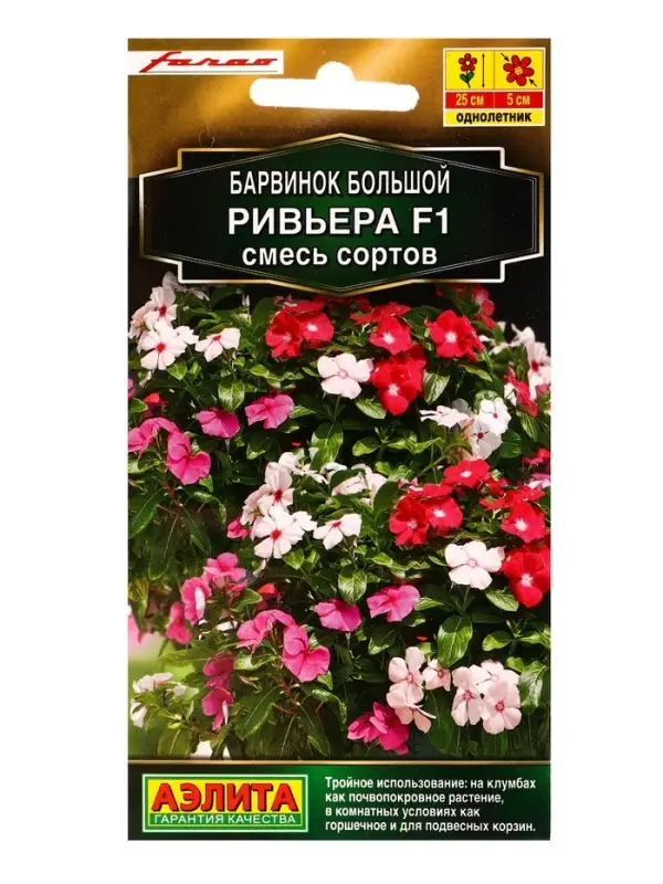 Семена цветов Барвинок Ривьера F1, смесь сортов С. Farao Золотая серия, Ц/П,5 шт. Семена цветов Барвинок Ривьера F1, смесь сортов С. Farao Золотая серия, Ц/П,5 шт.