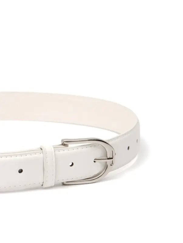 Ремень женский, 3.5&times;110 см, 1 прокол, серебристая пряжка, без винта, белый