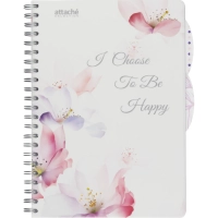 Бизнес-тетрадь А4,140л,кл,спир.пласт Attache Selection Flower Dreams 876751
