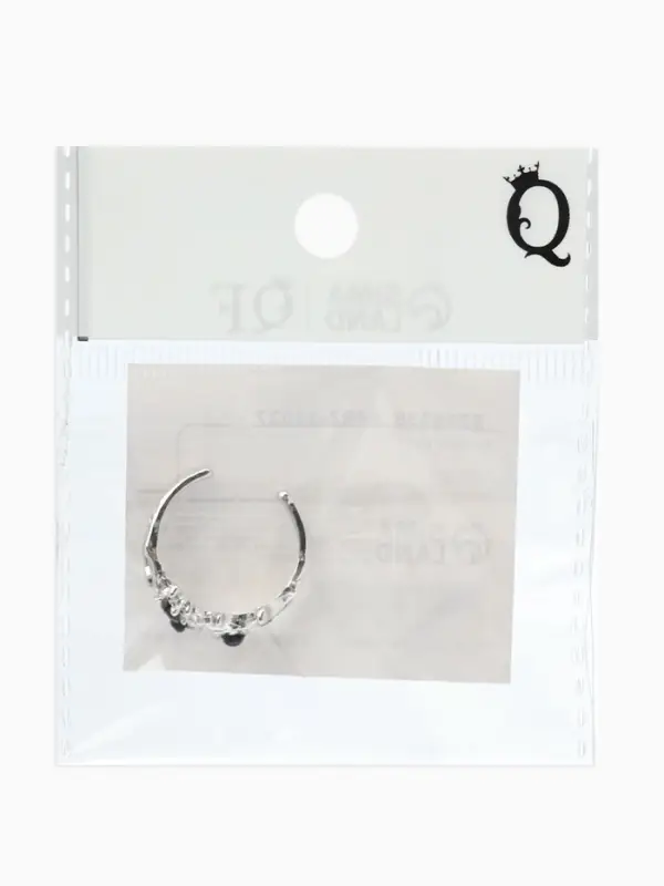 Кольцо &laquo;Чары&raquo;, чёрное в серебре, безразмерное