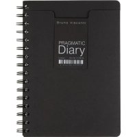Ежедневник недатированный А5 PRAGMATIC на гребне, черный, 128л 3-748/04