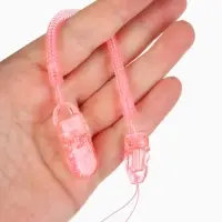 Держатель для соски - пустышки, пружинка, 2 шт., прозрачный, розовый, Крошка Я