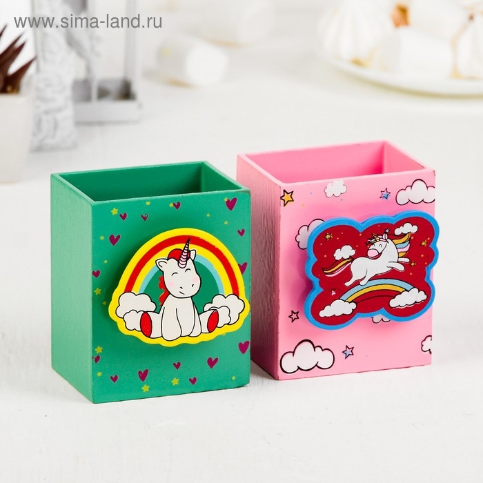 Карандашница «Единороги», 7 × 5 × 8 см, МИКС Карандашница «Единороги», 7 × 5 × 8 см, МИКС