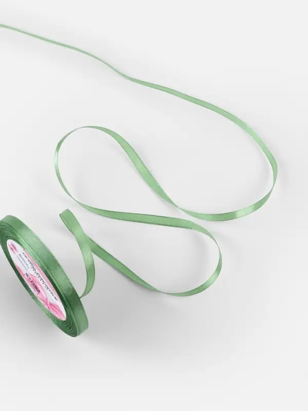 Лента атласная, 6 мм, 23±1 м, фисташковая №65 Лента атласная, 6 мм, 23±1 м, фисташковая №65