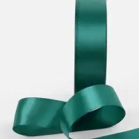 Лента атласная TEIRA, двухсторонняя, 25 мм, 25&plusmn;1 м, зелёная №0589