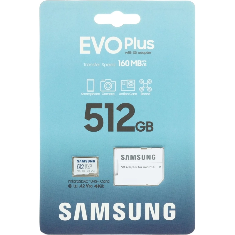 Карта памяти Samsung EVO Plus microSD 512GB MB-MC512SA/KR, 2026