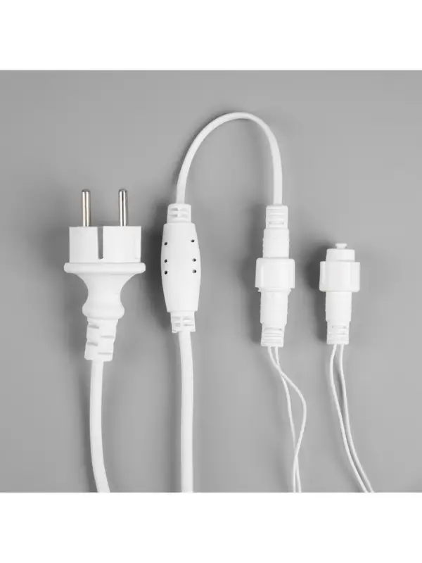 Гирлянда «Бахрома» 12 × 0.7 м, IP44, УМС, белая нить, 240 LED, свечение тёплое белое, мерцание, 220 В