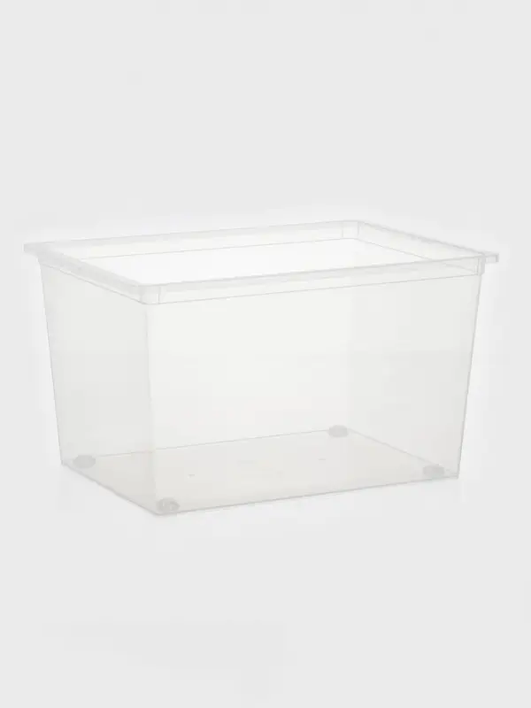 Ящик для хранения, 50 л, 53&times;38&times;30 см, с крышкой, прозрачный