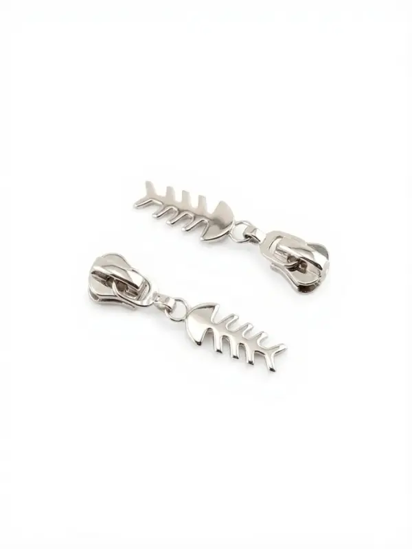 Бегунок для молнии &laquo;Трактор&raquo;, №5, &laquo;Рыба&raquo;, 10 шт., цвет никель