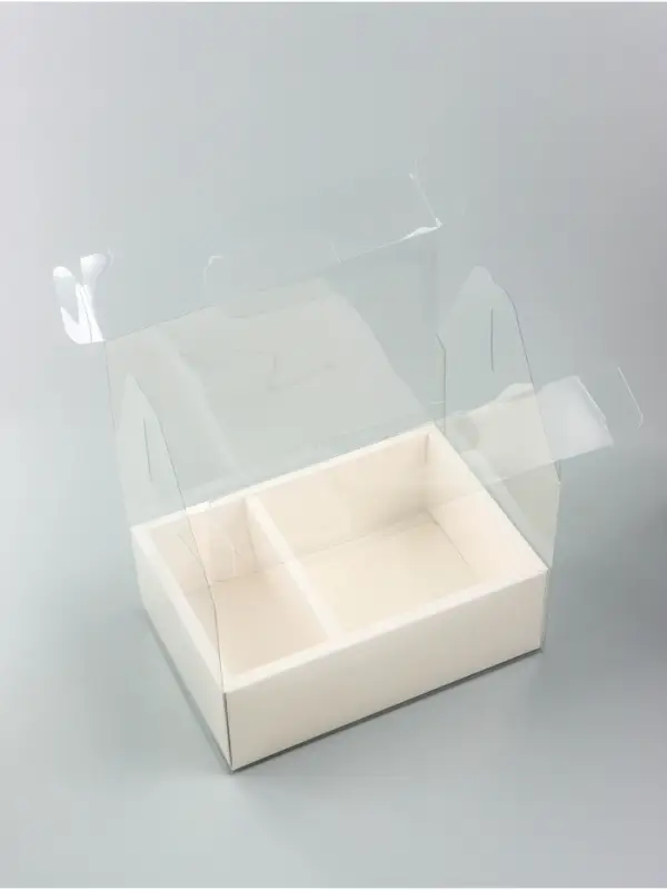 Коробка с PVC для цветов и десертов 26&times;18&times;30 см, белый