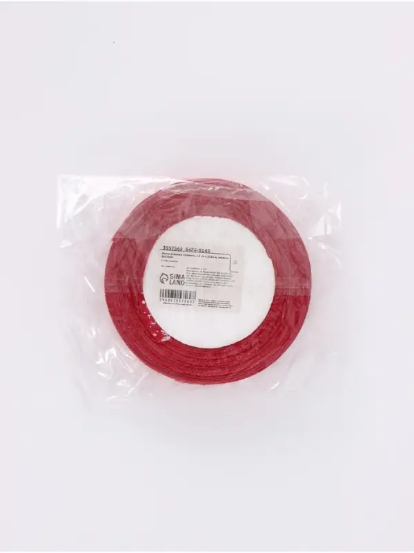 Лента атласная &laquo;Олени&raquo;, 1.5 см &times; 23&plusmn;1 м, красная