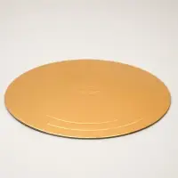 Подложка для торта усиленная, 30 см, золото - белый жемчуг, 3.2 мм