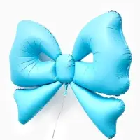 Воздушный шар фольгированный 50" "Бант" цвет голубой  матовый