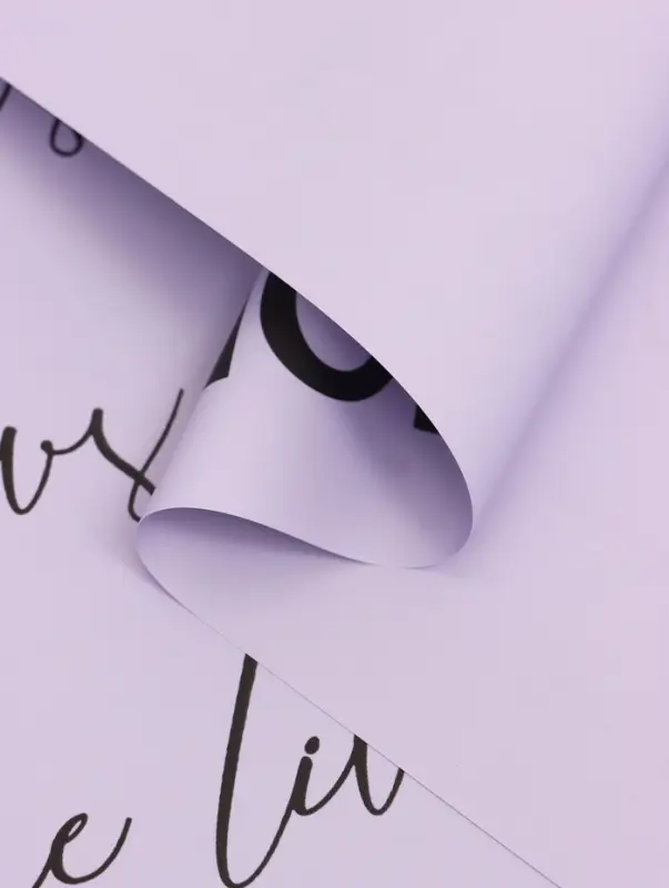 Пленка флористическая, &laquo;До полуночи&raquo;, светло - сиреневая, в листах, 58&times;58 см