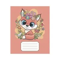 Тетрадь 12 листов в клетку Calligrata «Животные в цветах», обложка мелованная бумага, МИКС
