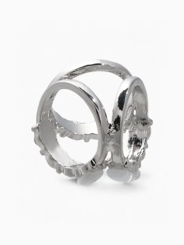 Муфта для платка &laquo;Треугольник&raquo;, серая в серебре