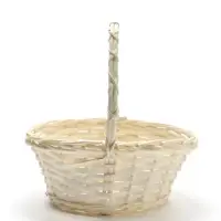 Корзина плетёная для хранения Matu, с ручкой, лоза, белая, набор 3 шт.