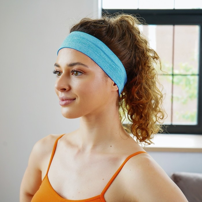 Повязка на голову ONLYTOP, цвет синий Повязка на голову ONLYTOP, цвет синий