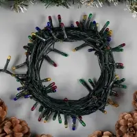 Гирлянда &laquo;Нить&raquo; 5.5 м, IP20, тёмная нить, 140 ламп, свечение мульти, 8 режимов, 220 В