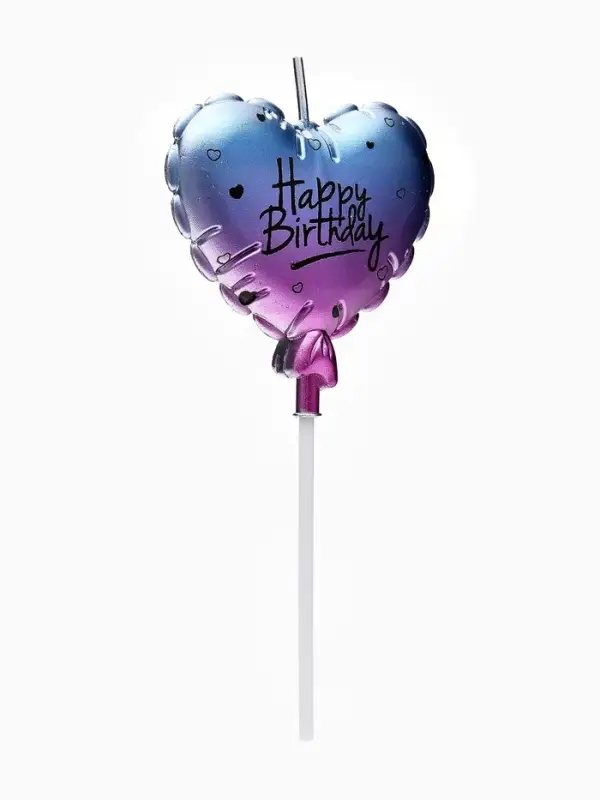 Свеча для торта &laquo;Шар сердце&raquo; 6,5 см, цвет фиолетовый