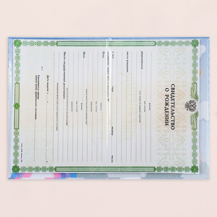 Свидетельство о рождении Свидетельство о рождении "Единорог" тиснение, А5