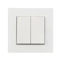 Выключатель TOT Glossy Glass, 10 А, 2 клавиши, скрытый монтаж, стеклянная рамка, белый