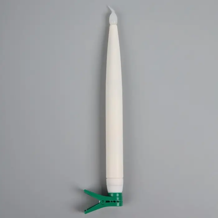 Светодиодные свечи на прищепках 19 см, 6 штук, батарейки АААх1 (не в комплекте), пульт ДУ, свечение тёплое белое