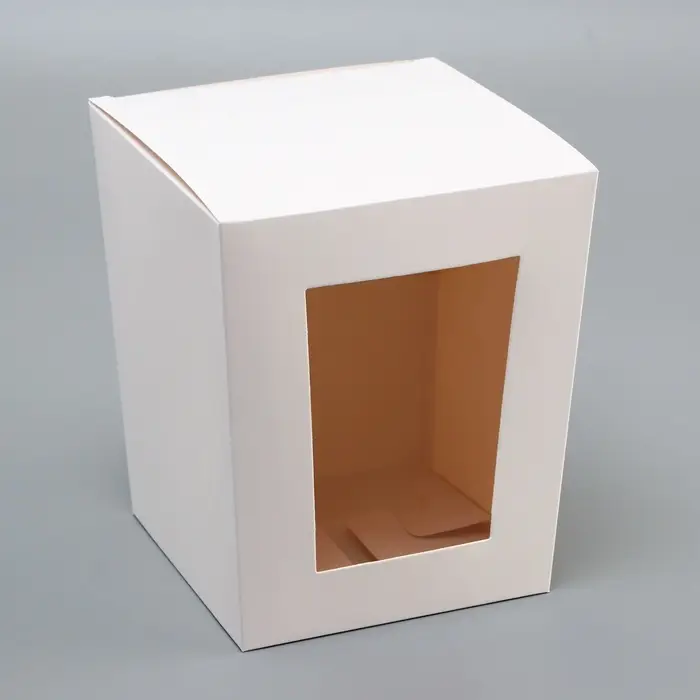 Коробка для кулича белая, кондитерская упаковка, 15&times;15&times;18 см
