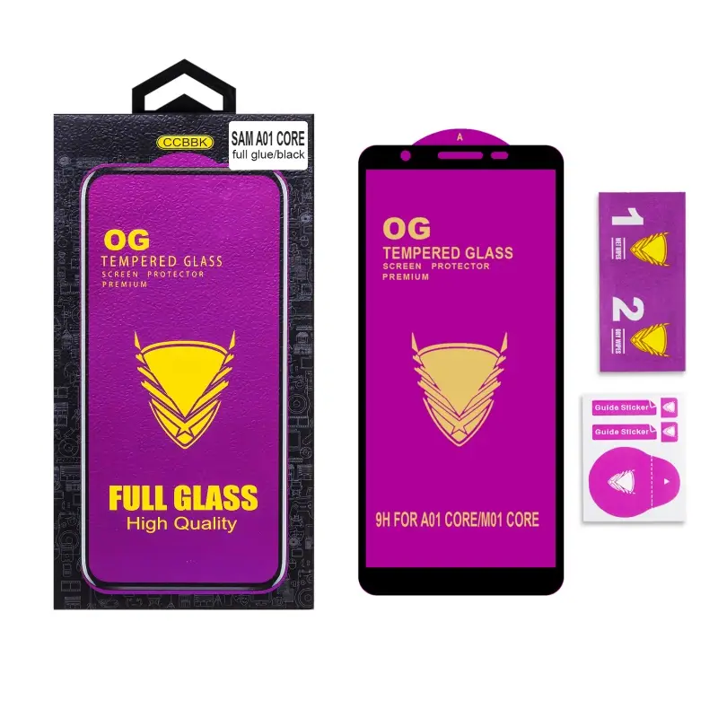 Защитное стекло для Samsung A01 Core/M01 Core OG 3D черные