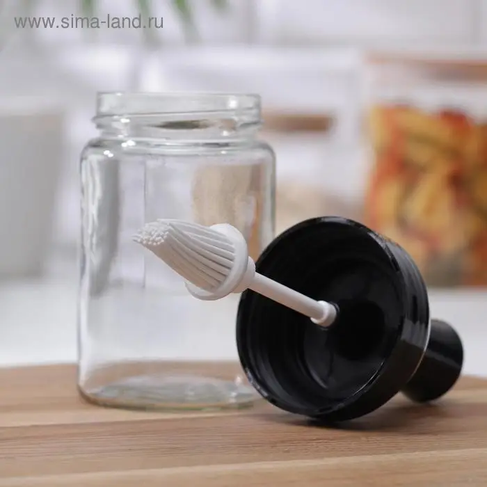 Ёмкость для масла с кисточкой «Олио», 250 мл, 6,5×16 см, цвет прозрачный