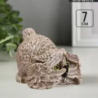 Фигурка гипс &laquo;Сова подглядывает&raquo;, бежевая, 8&times;8.5&times;7 см