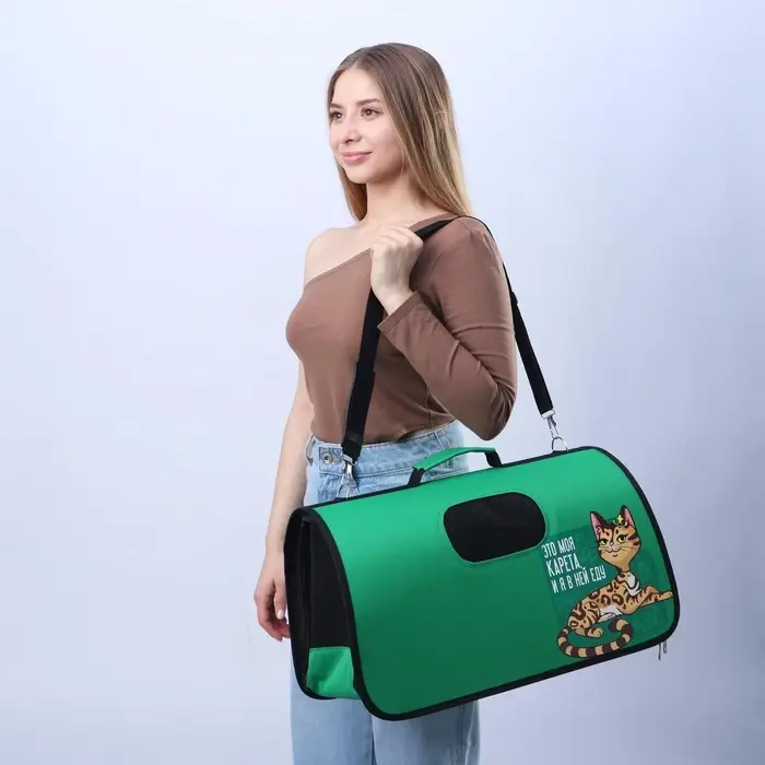 Сумка - переноска раскладная, каркасная «Это моя карета» 52x22x29 см Сумка - переноска раскладная, каркасная «Это моя карета» 52x22x29 см