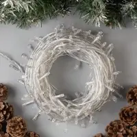 Гирлянда &laquo;Нить&raquo; 20 м, IP20, прозрачная нить, 200 LED, 8 режимов, 220 В, свечение белое