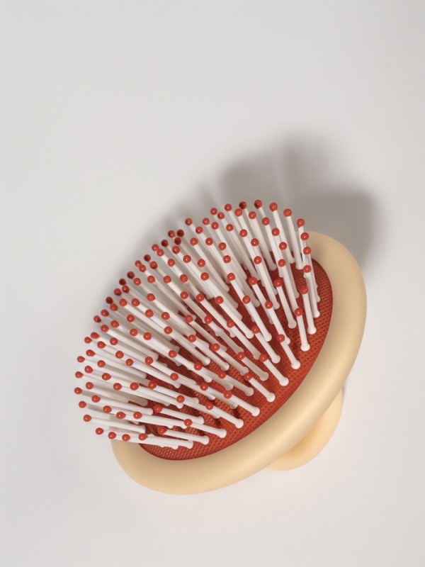 Расческа массажная компактная 8*6,5см пластик/резина пакет QF