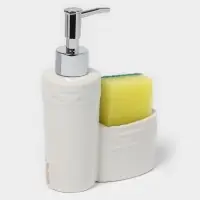 Дозатор для моющего средства с подставкой для губки Доляна &laquo;Роза золотая&raquo;, 200 мл