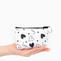 Кошелёк-монетница на молнии, 12&times;3.5&times;9 см, белый