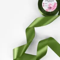 Лента атласная, 40 мм &times; 23 &plusmn; 1 м, цвет травяной №113