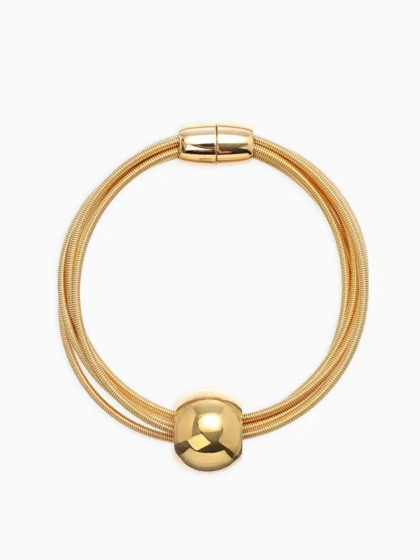 Набор 2 пред-та: колье, браслет Набор 2 пред-та: колье, браслет "Бусина на нитях", цвет золото