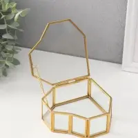 Шкатулка для украшений (колец, колье, серёг) &laquo;Сердце&raquo;, стекло, 12&times;12&times;4 см