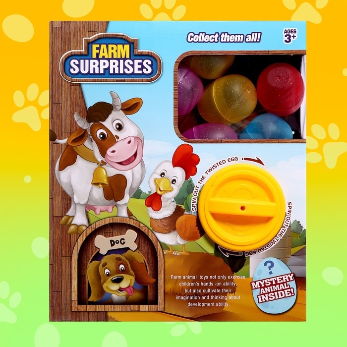 Детский игровой автомат «Домашние животные» с игрушками, в наборе 10 шаров-сюрпризов