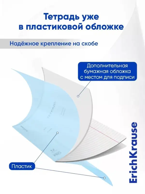 Тетрадь 12 листов в линейку ErichKrause CoverPro matt Dream, МИКС
