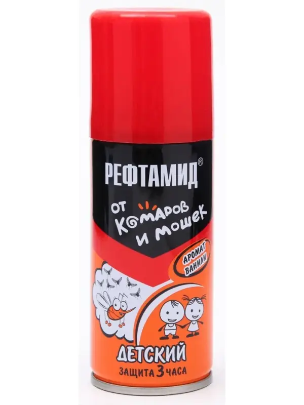 Аэрозоль Репеллент &laquo;Рефтамид&raquo; Baby, от комаров, с ароматом ванили, детский, 100 мл
