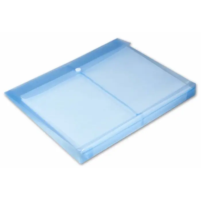 Папка конверт на кнопке А4, 180 мкм, Calligrata, полупрозрачная, с горизонтальным расширением, микс