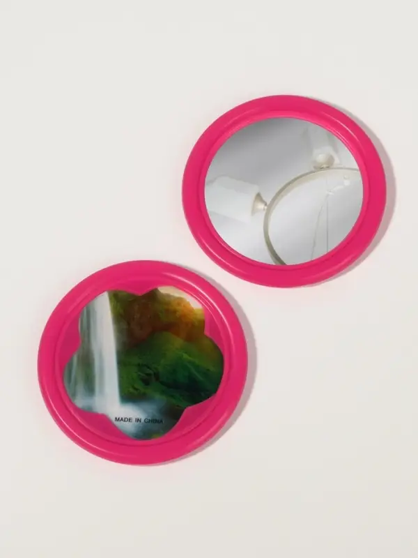 Зеркало карманное, с рамкой под фотографию, d = 6,5 см, фасовка 20 шт, рисунок МИКС Зеркало карманное, с рамкой под фотографию, d = 6,5 см, фасовка 20 шт, рисунок МИКС