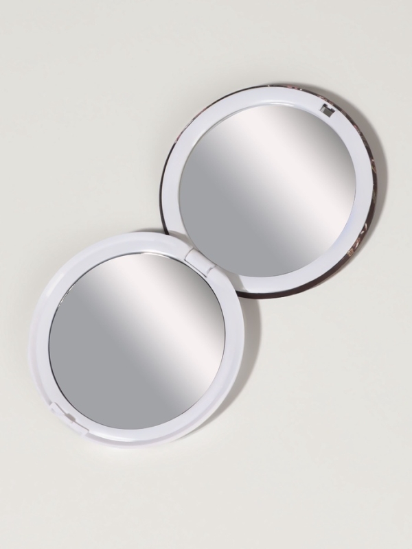 Зеркало складное «Цветы», d = 7,5 см, цвет МИКС